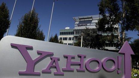 Yahoo sign outside HQ