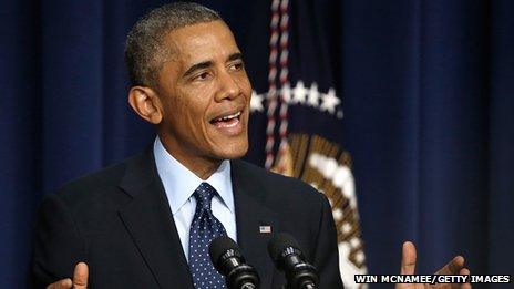 President Obama speaking at The White House