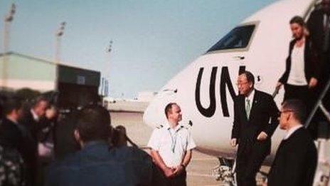 Ban Ki-Moon arrives in Tripoli, 11 October