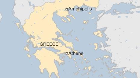 BBC map of Amphipolis in Greece