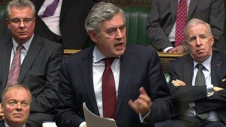 Gordon Brown speaking in the House of Commons