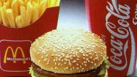 McDonald's burger and Coke drink