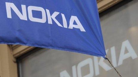 Nokia name on flag