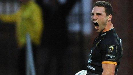 Wales wing George North scored a treble against his countrymen from the Ospreys