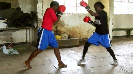 Kenyan girls box