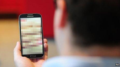 Man views pornography on mobile