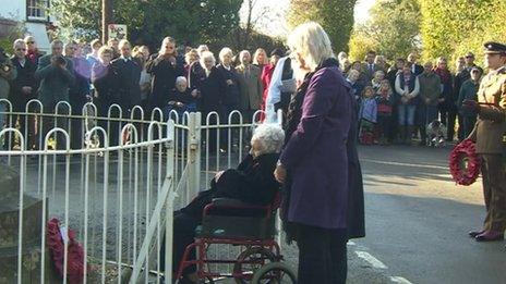 Vera Upshall at memorial service
