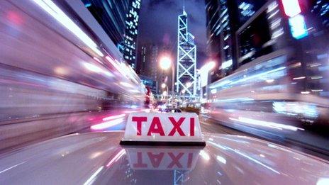 Taxi sign in Hong Kong