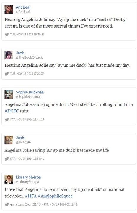 Tweets about Angelina Jolie's comment