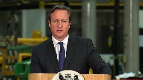 David Cameron speaking in the West Midlands