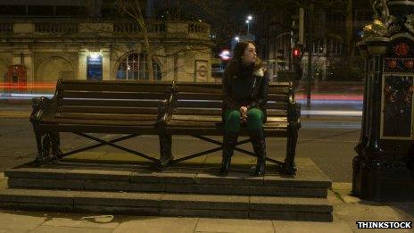 Teenager on a bench