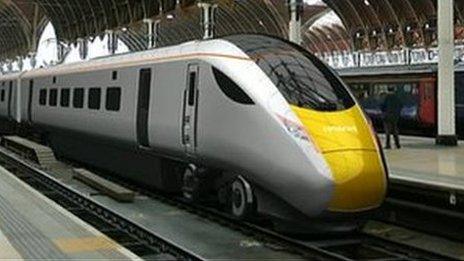An artist's impression of the new high-speed trains