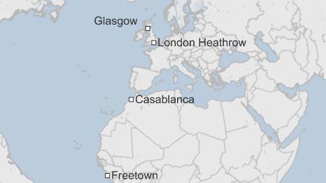 Glasgow ebola patient map