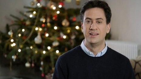 Screen grab from Ed Miliband's New Year message
