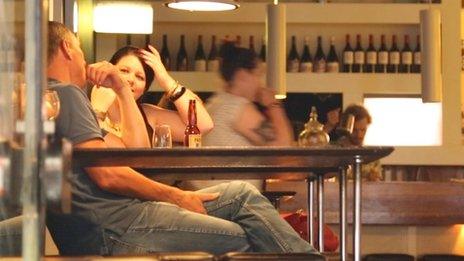 Couple drink in a Melbourne bar