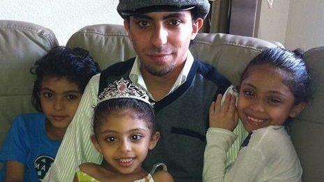 Raif Badawi with his children