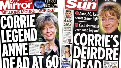 Composite image of Mirror and Sun front pages