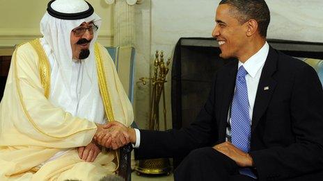 Mr Obama and the king, Abdullah bin Abdul-Aziz Al Saud in 2010