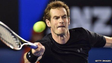 Andy Murray in action in the Australian Open semi final