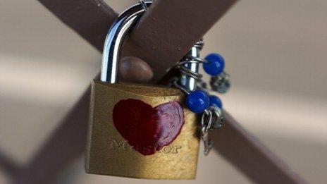 padlock with heart on it