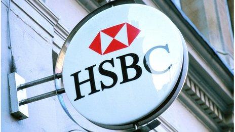 HSBC logo on bank branch