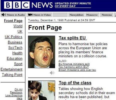 BBC News site in 1998