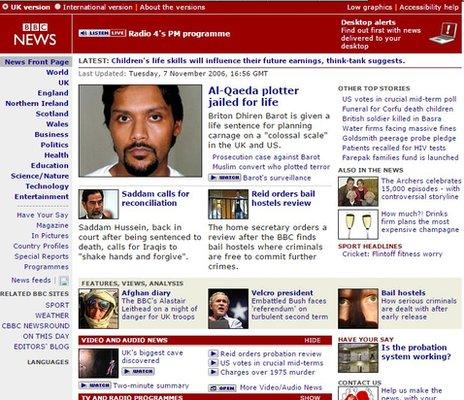 BBC News site in 2006