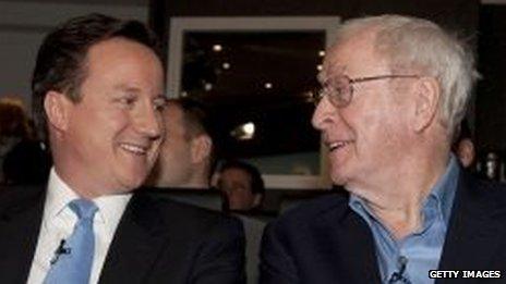 David Cameron and Michael Caine