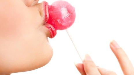lady eating lolly