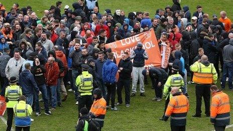 Blackpool fans protest