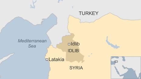 A map of Idlib province