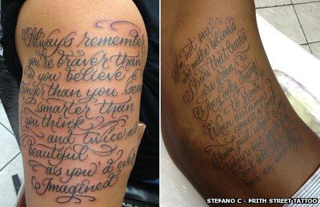 The Rise Of The Text Tattoo Bbc News