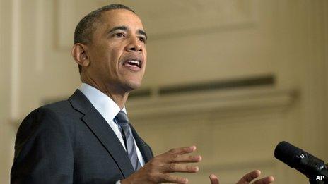 Президент Барак Обама появился в Белом доме в Вашингтоне 31 января 2014 г.