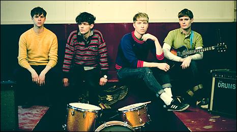The Drums (singer Jonathan Pierce is second from right)