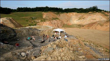 Palaeontologists looking for dinosaur fossils in Hungary
