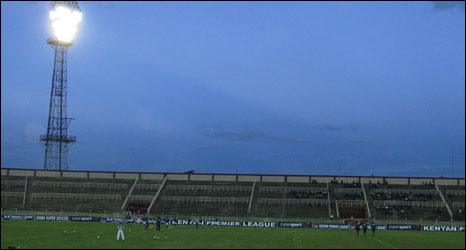 An nearly empty Kenyan football stadium