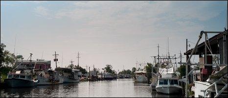 Fishing boats in Bayou La Loutre harbour
