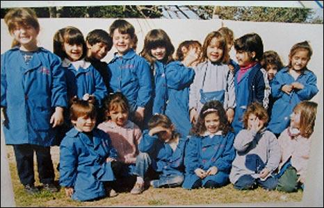 Lionel Messi and classmates at primary school in Rosario - archive photo