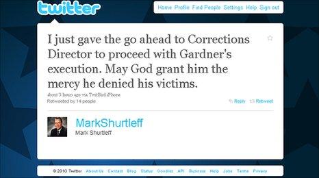 Mark Shurtleff's Twitter page