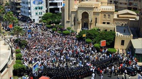Egyptians protest in Alexandria, 25 June