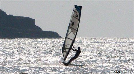 Windsurfer in the bay of Essaouira