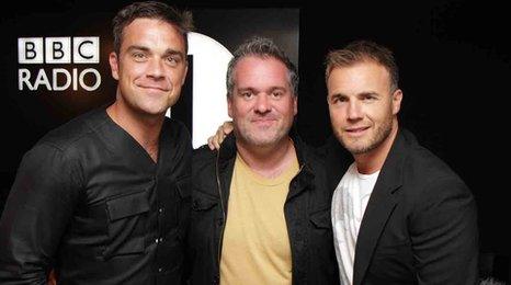 Robbie Williams, Chris Moyles and Gary Barlow