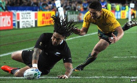 Ma'a Nonu scores the opening try for the All Blacks