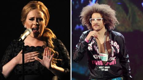 Adele and Redfoo from LMFAO