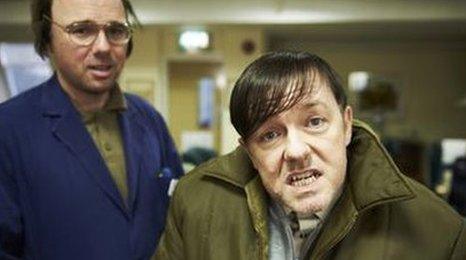 Ricky Gervais and Karl Pilkington in Derek