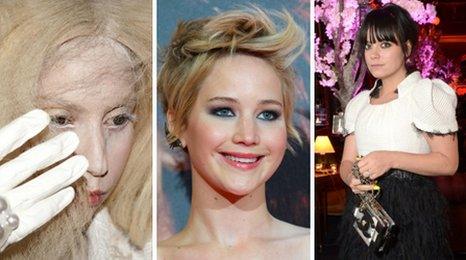 Lady Gaga, Jennifer Lawrence and Lily Allen
