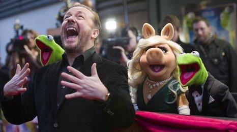 Constantine, Ricky Gervais, Miss Piggy and Kermit the Frog