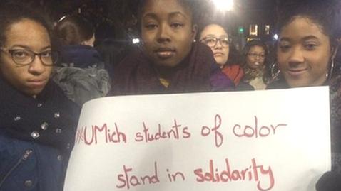 University of Michigan students joining the protest