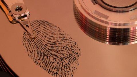 Fingerprint on hard drive platter