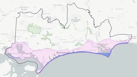 BCP Council Map of BCP Council area